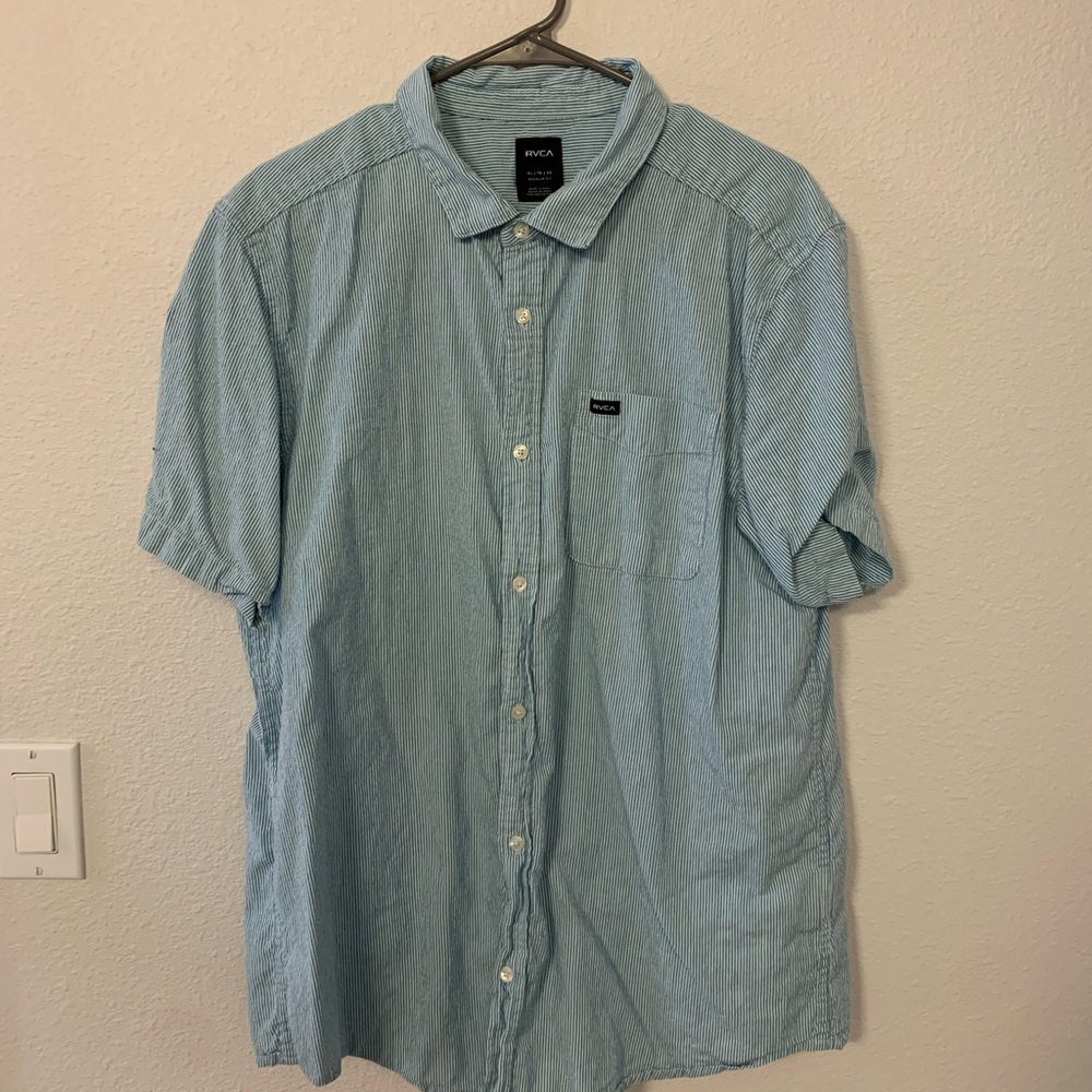 RVCA Mens Casual Button Down Shirt Large
